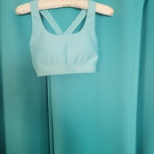 Under Armour Women's Light Aqua Sports Bra M 25" W Poly/Spandex
